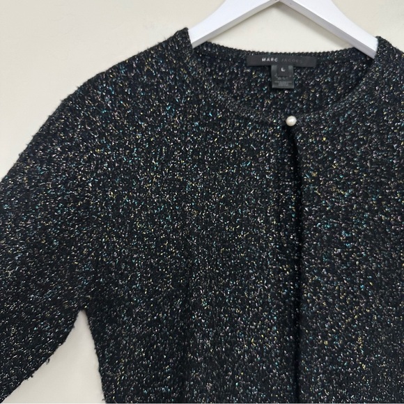 Marc Jacobs Cropped 3/4 Sleeve Wool Blend Multi-Colored Cardigan Shrug - Picture 2 of 8